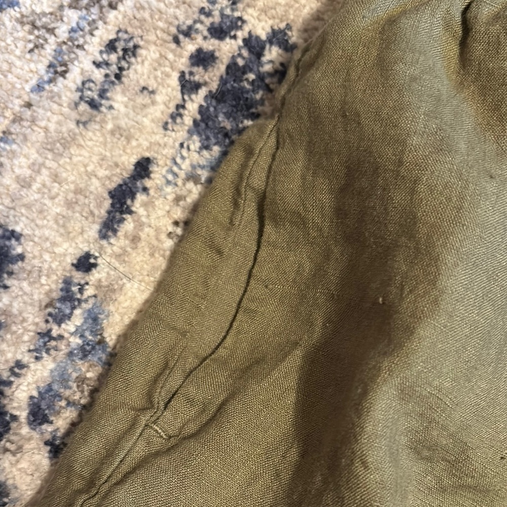 Mango Green Linen Shorts with Relaxed Fit - Picture 3 of 5